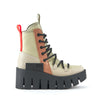 Bota de cordones con plataforma de estilo deportivo y elegante para mujer en color beige.