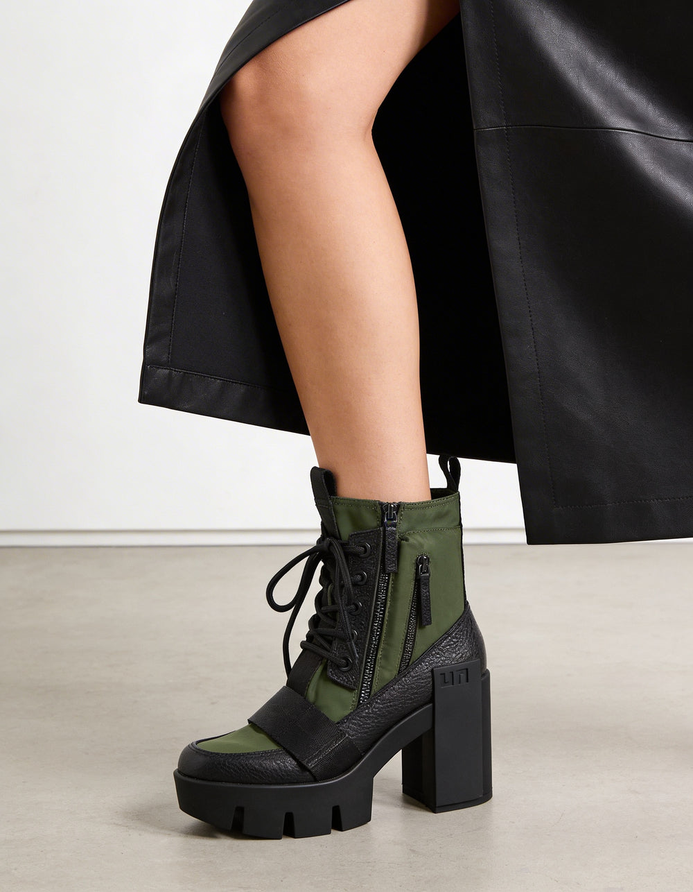 botín verde de estilo casual elegante con plataforma cómoda para mujer