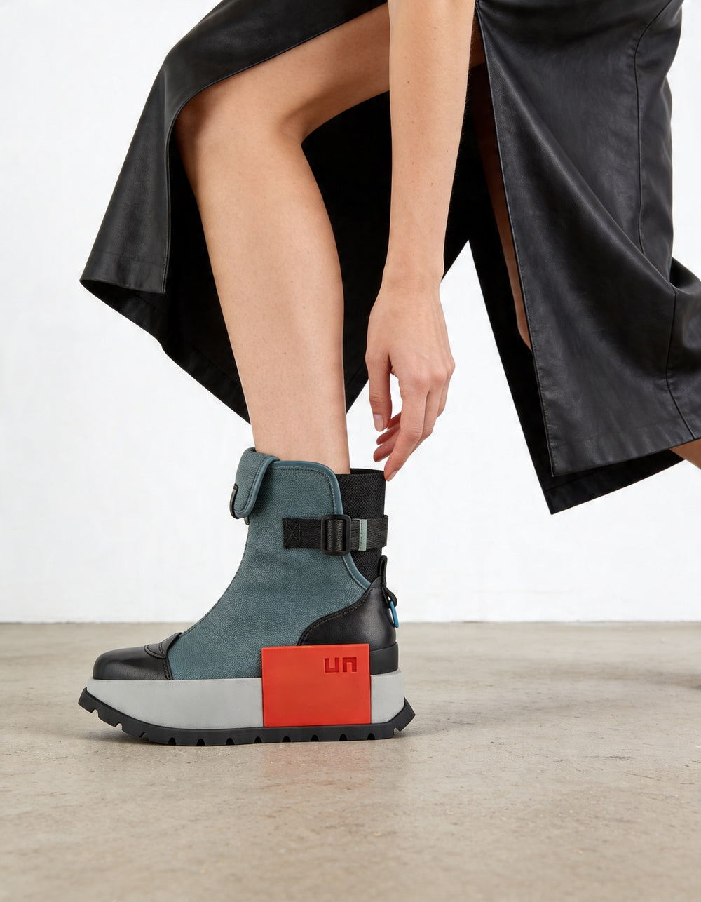 Botín azul con plataforma original para mujer