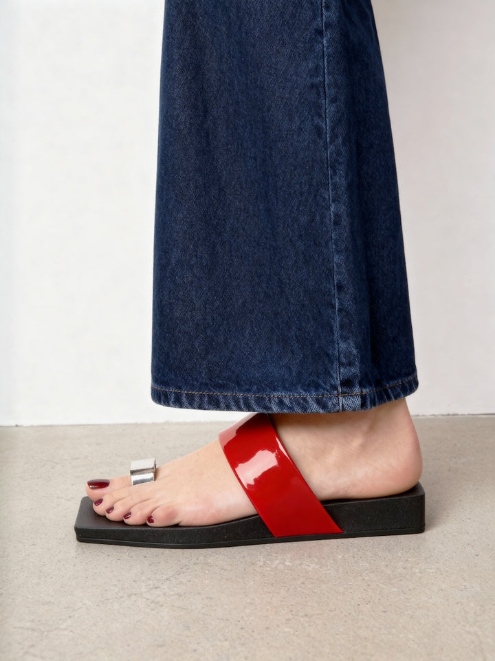 LOOP TOE LO CUBE RING FLUO RED