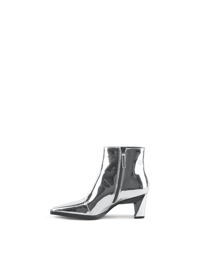 POLY BOOTIE MID MIRROR SILVER