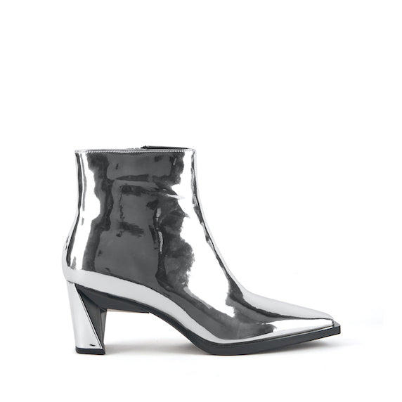 POLY BOOTIE MID MIRROR SILVER