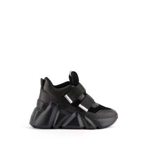 Zapatillas de plataforma, negras y plateadas